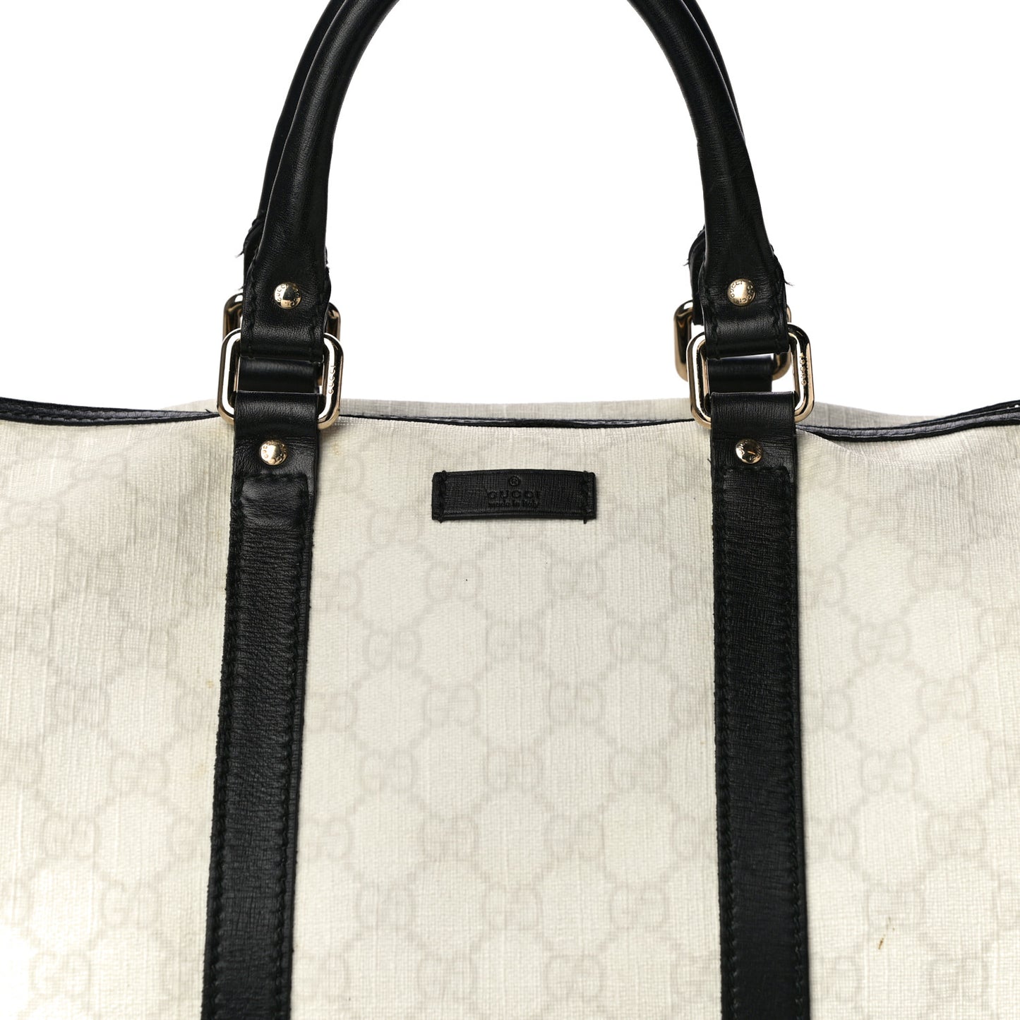 GG Plus Monogram Medium Joy Boston White Black