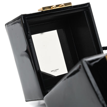 Saint Laurent Patent Jerry Cube Box Clutch Black 6 of 10