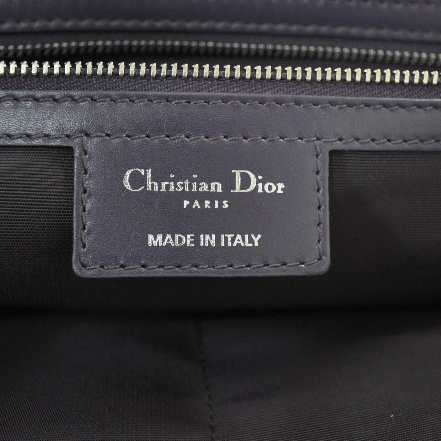Christian Dior Coated Canvas Cannage Medium Panarea Tote Purple 7 of 8