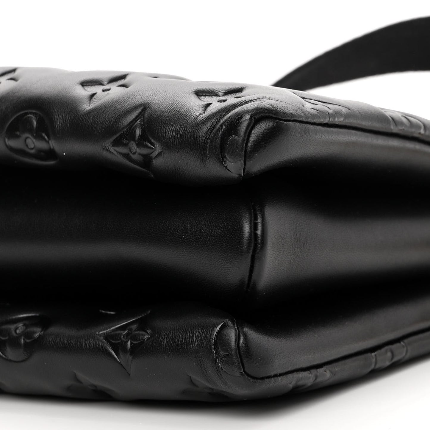 Lambskin Embossed Monogram Coussin PM Black