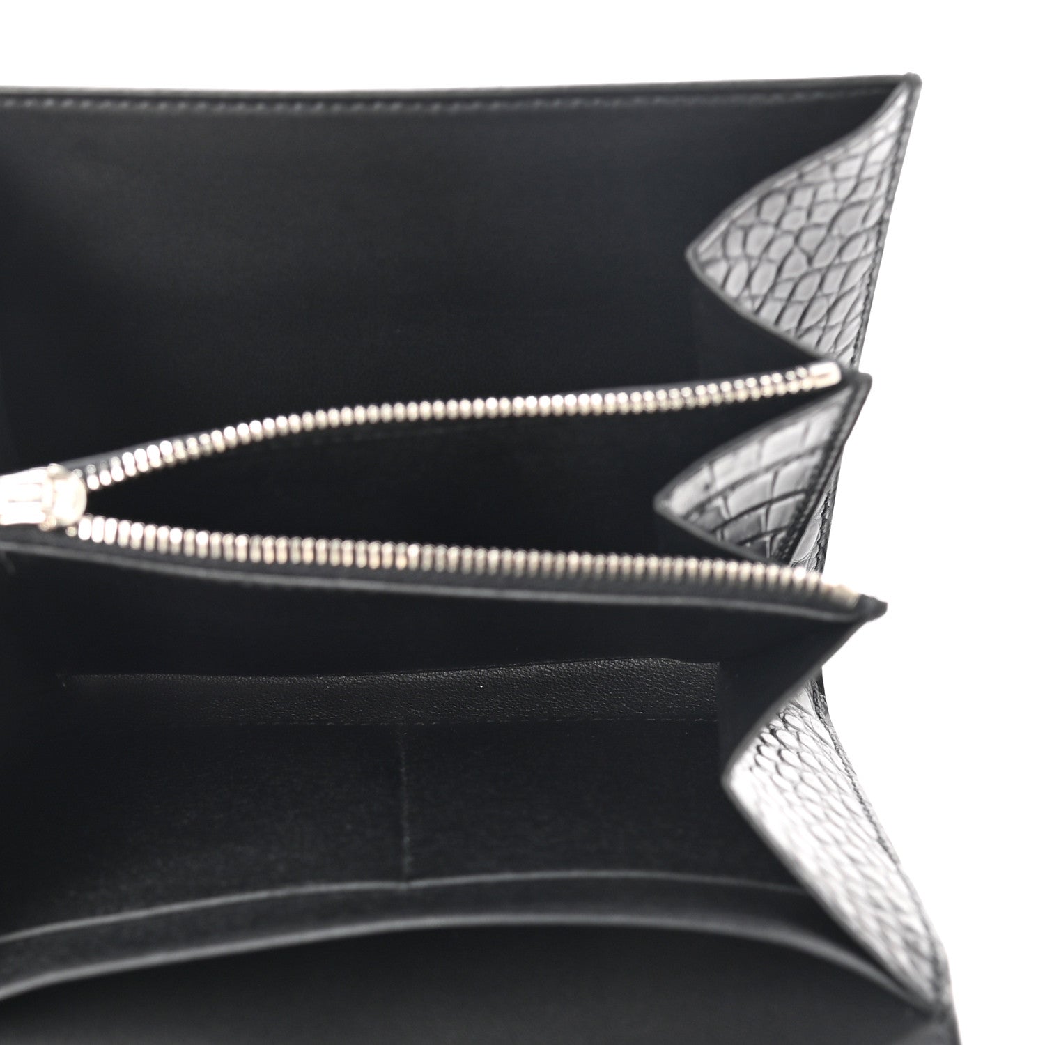 Hermes Matte Alligator Constance Short Wallet Black 5 of 8
