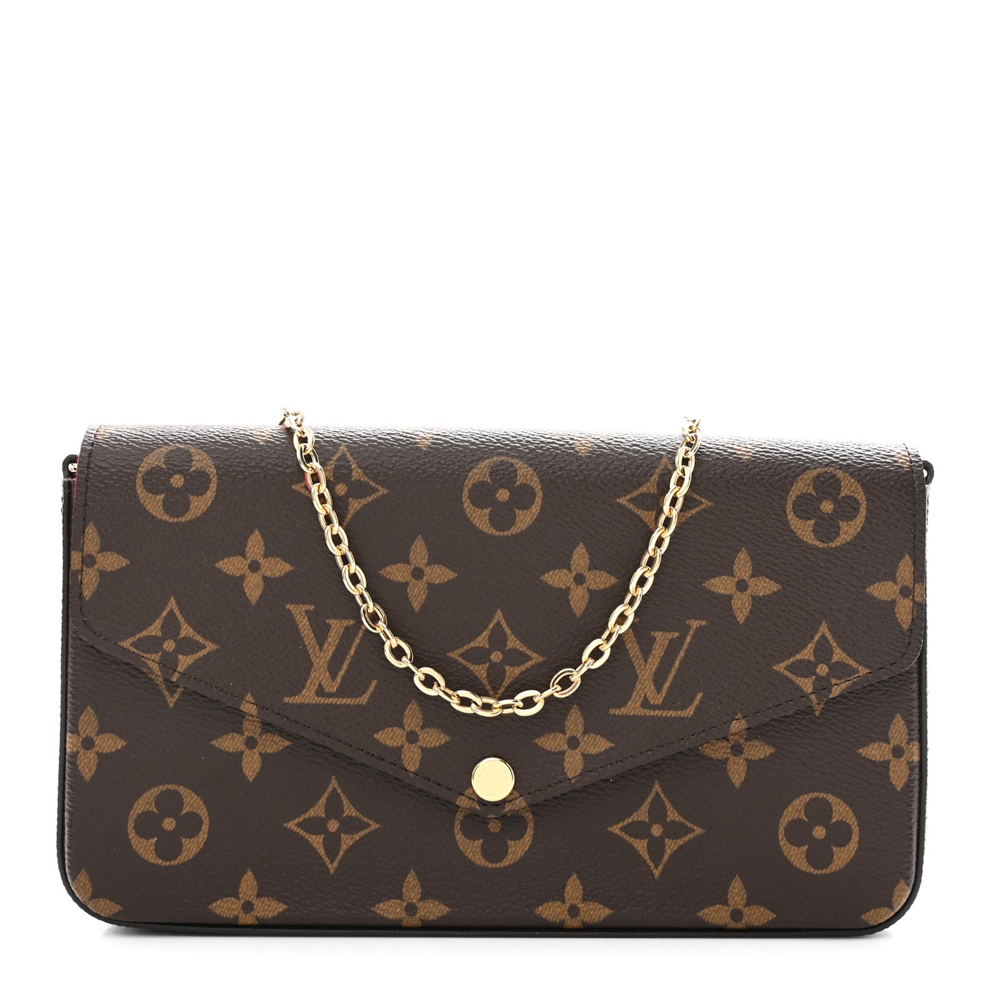 Monogram Pochette Felicie Chain Wallet Fuchsia
