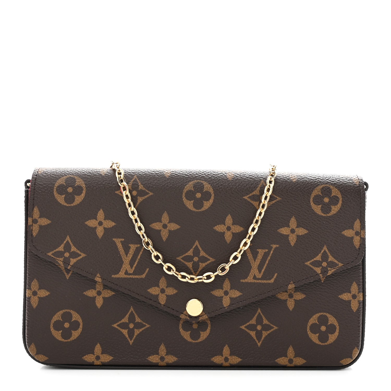 Louis Vuitton Monogram Pochette Felicie Chain Wallet Fuchsia 1 of 13