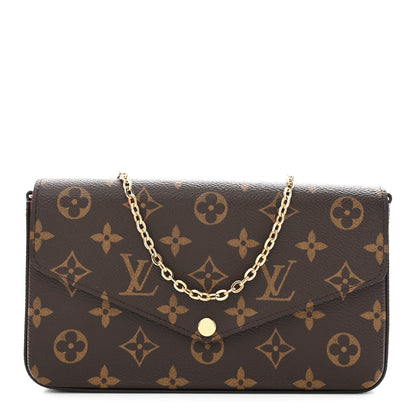 Louis Vuitton Monogram Pochette Felicie Chain Wallet Fuchsia 1 of 13