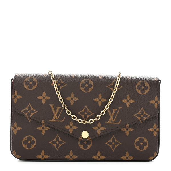Louis Vuitton Monogram Pochette Felicie Chain Wallet Fuchsia