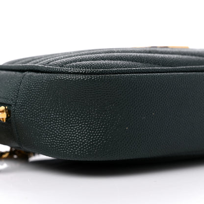 Saint Laurent Grain De Poudre Matelasse Monogram Mini Lou Camera Bag New Vert Fonce 8 of 12
