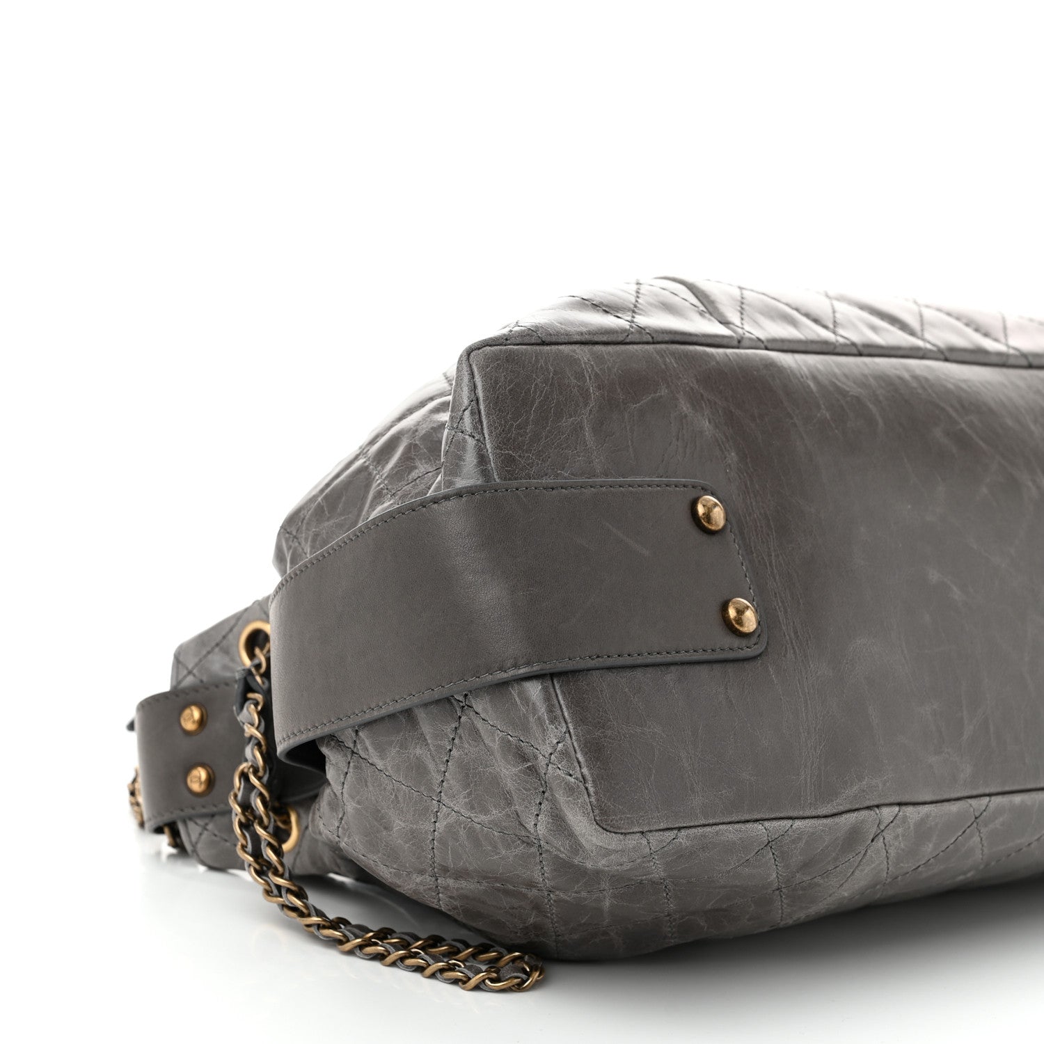 Chanel Glazed Calfskin Stingray Bindi CC Accordion Tote Grey 9 of 10