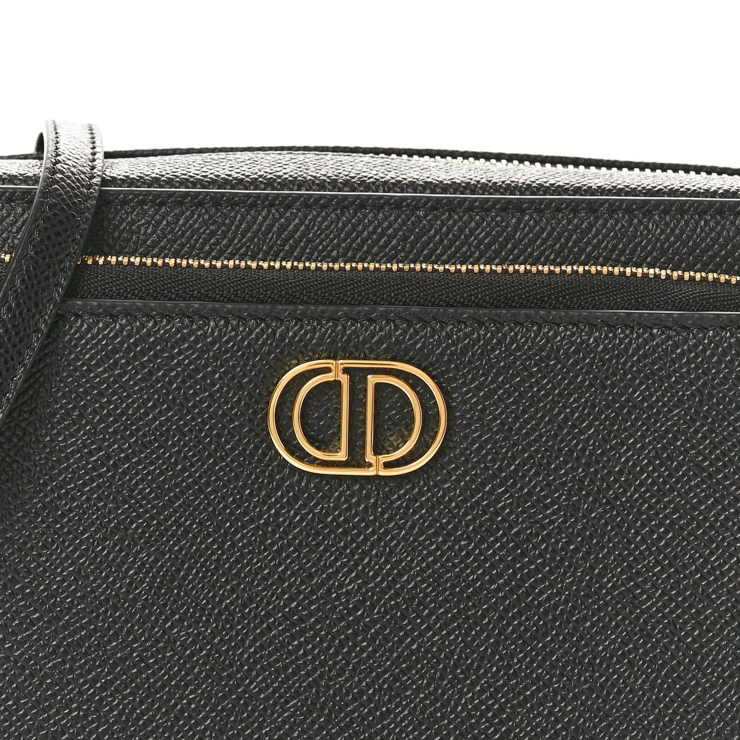 Christian Dior Grained Calfskin Caro Double Pouch Black 8 of 10