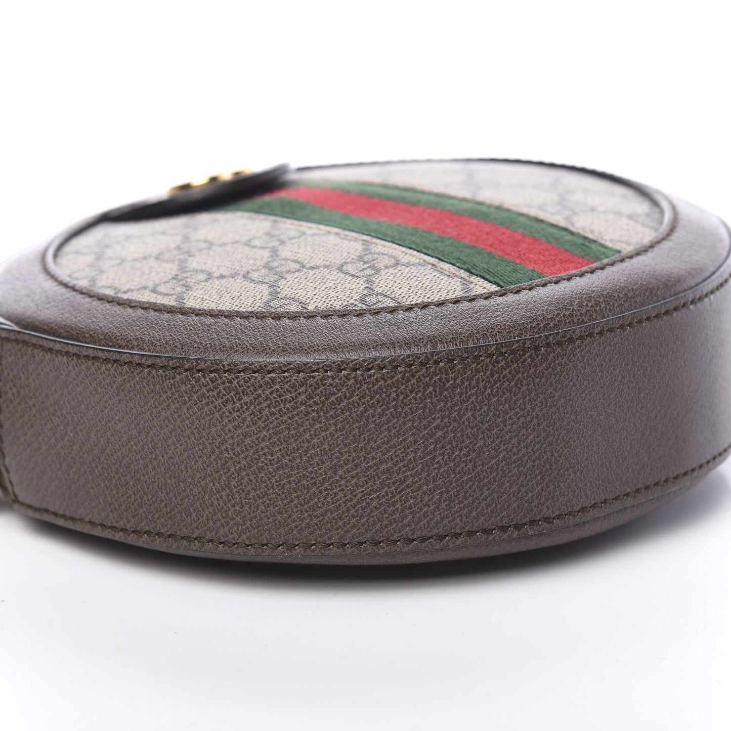 GG Supreme Monogram Web Mini Ophidia Round Shoulder Bag Brown