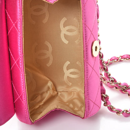 Chanel Satin Quilted Evening Bag Fuchsia 6 of 9