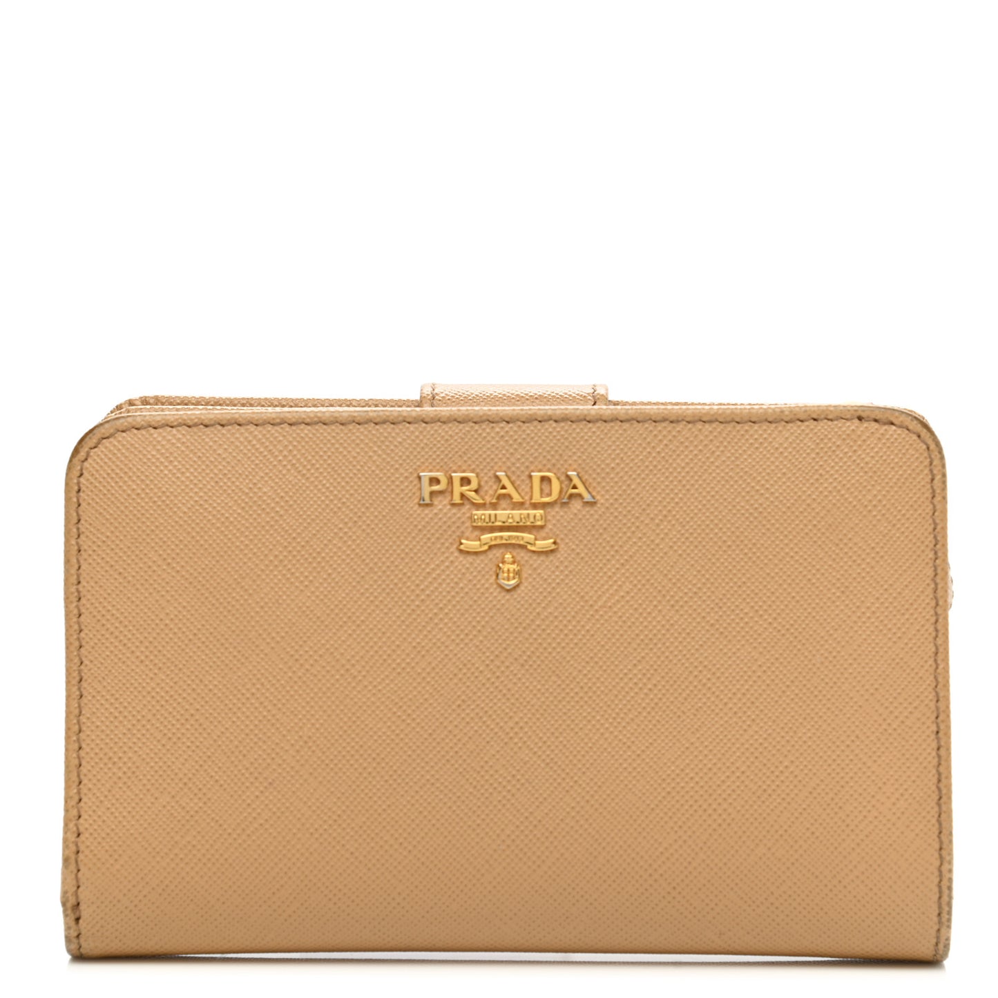 Saffiano Metal Compact Wallet Noisette