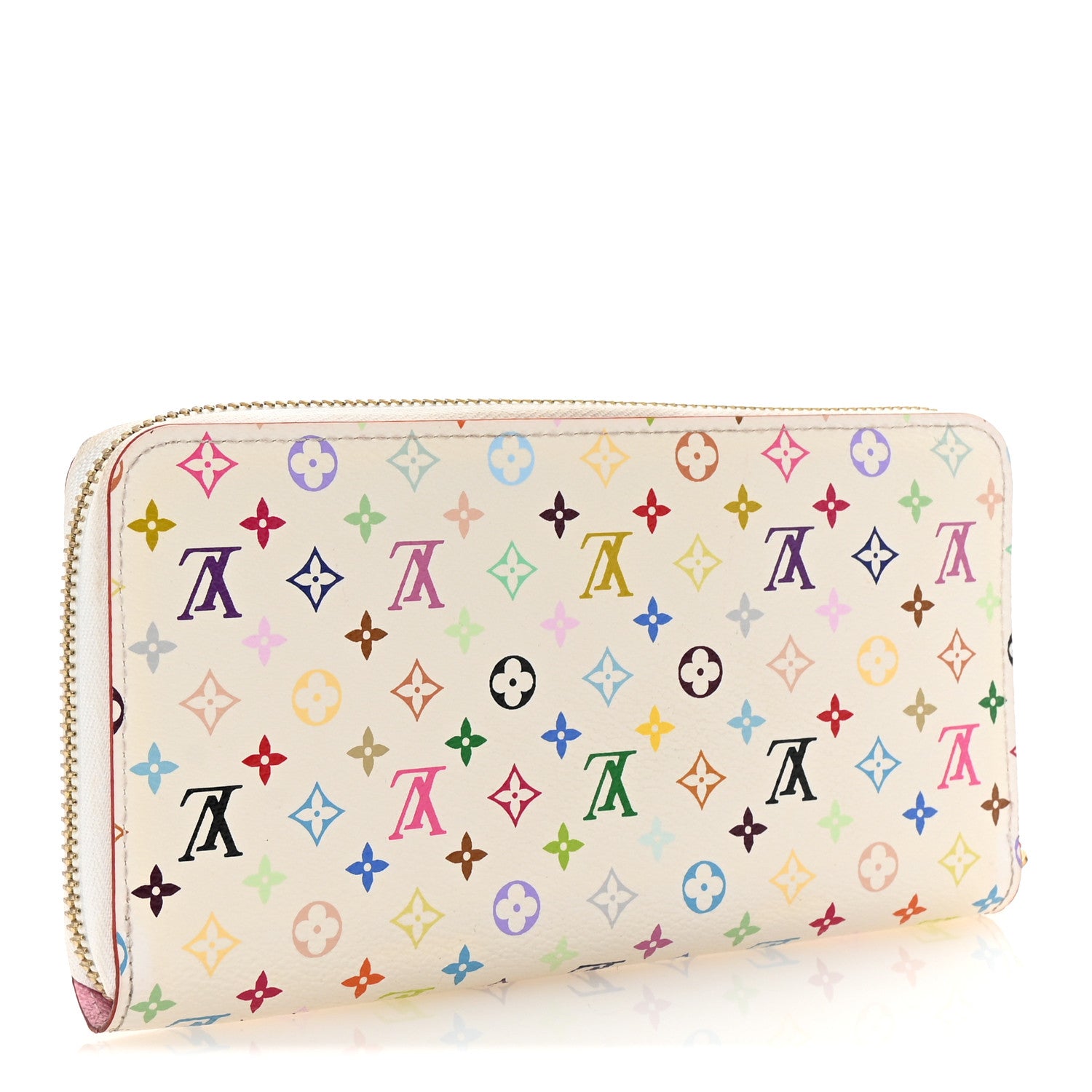Louis Vuitton Monogram Multicolor Zippy Wallet White Litchi 3 of 6