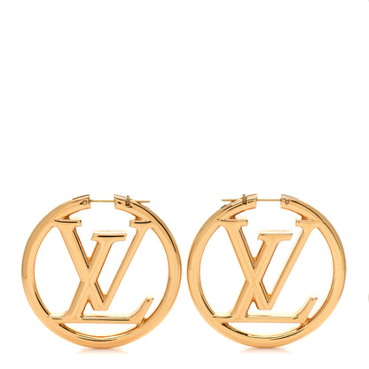 Louis Vuitton Metal Louise Hoop Earrings Gold 1 of 5