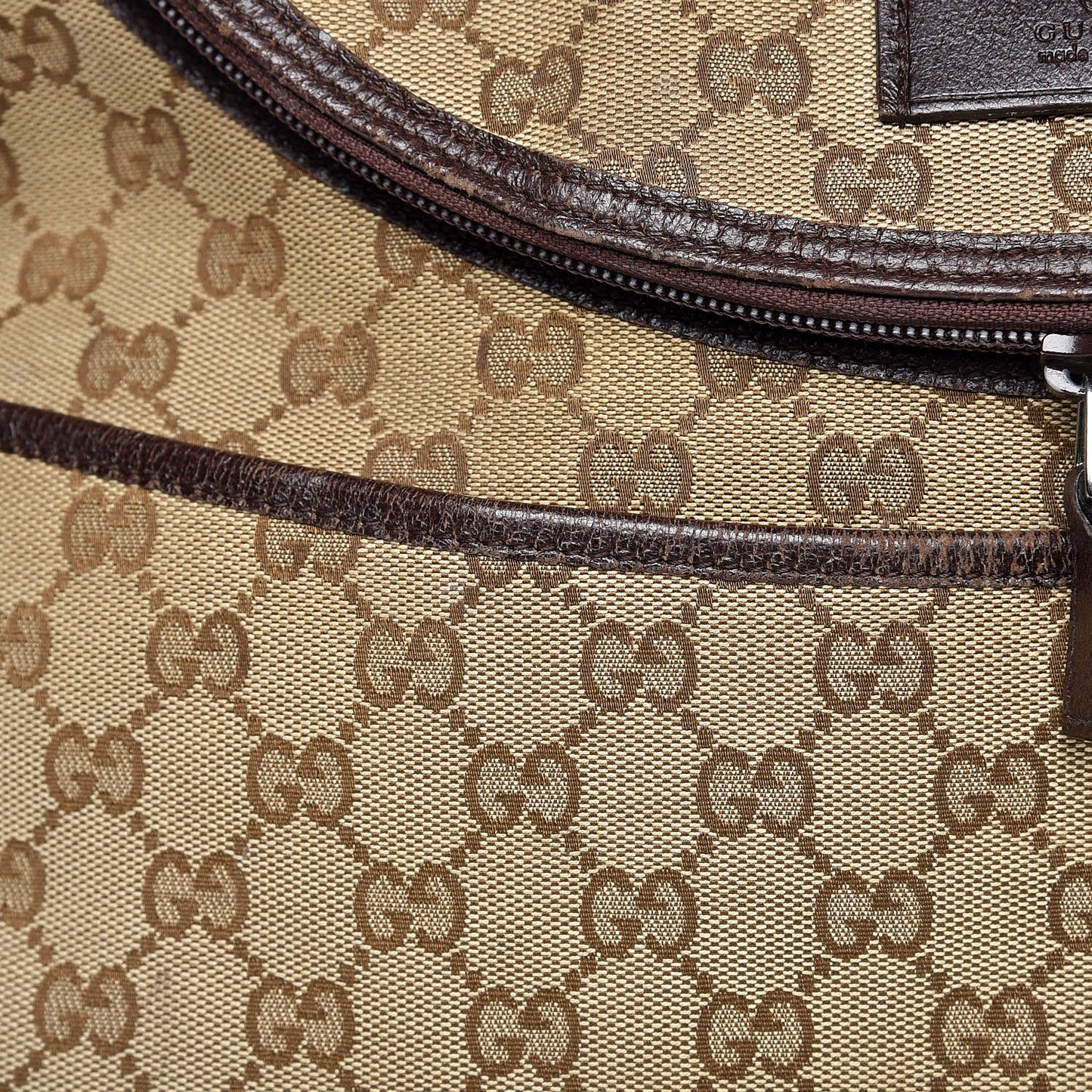 Monogram Natural Pigskin Large Diaper Bag Beige Ebony Cocoa Dark Chocolate