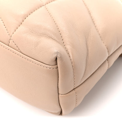 Saint Laurent Lambskin Quilted Toy Loulou Puffer Monogram Chain Satchel Nude Powder 10 of 13