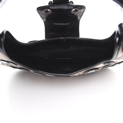 Burberry Patent Nova Check Circle Applique Brooke Hobo Black 5 of 10