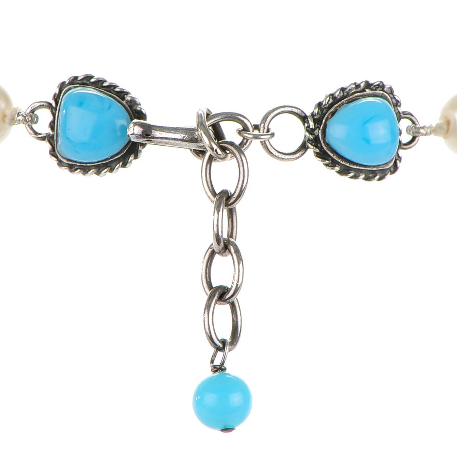 Chanel Baroque Pearl Short Necklace Silver Blue 4 of 5