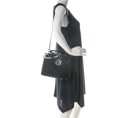 Christian Dior Sequin Medium Lady Dior Black 2 of 7