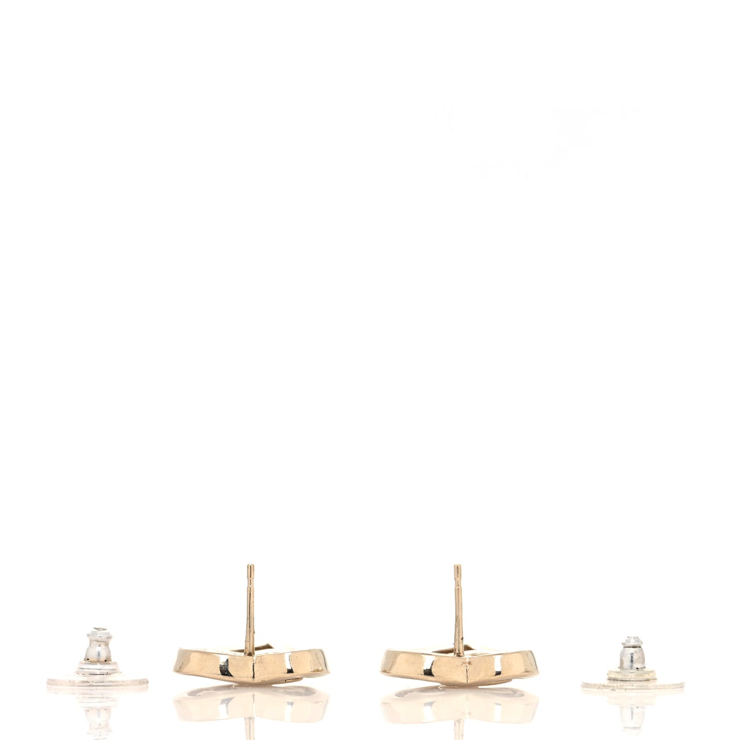 Metal CC Heart Coco In Love Earrings Gold