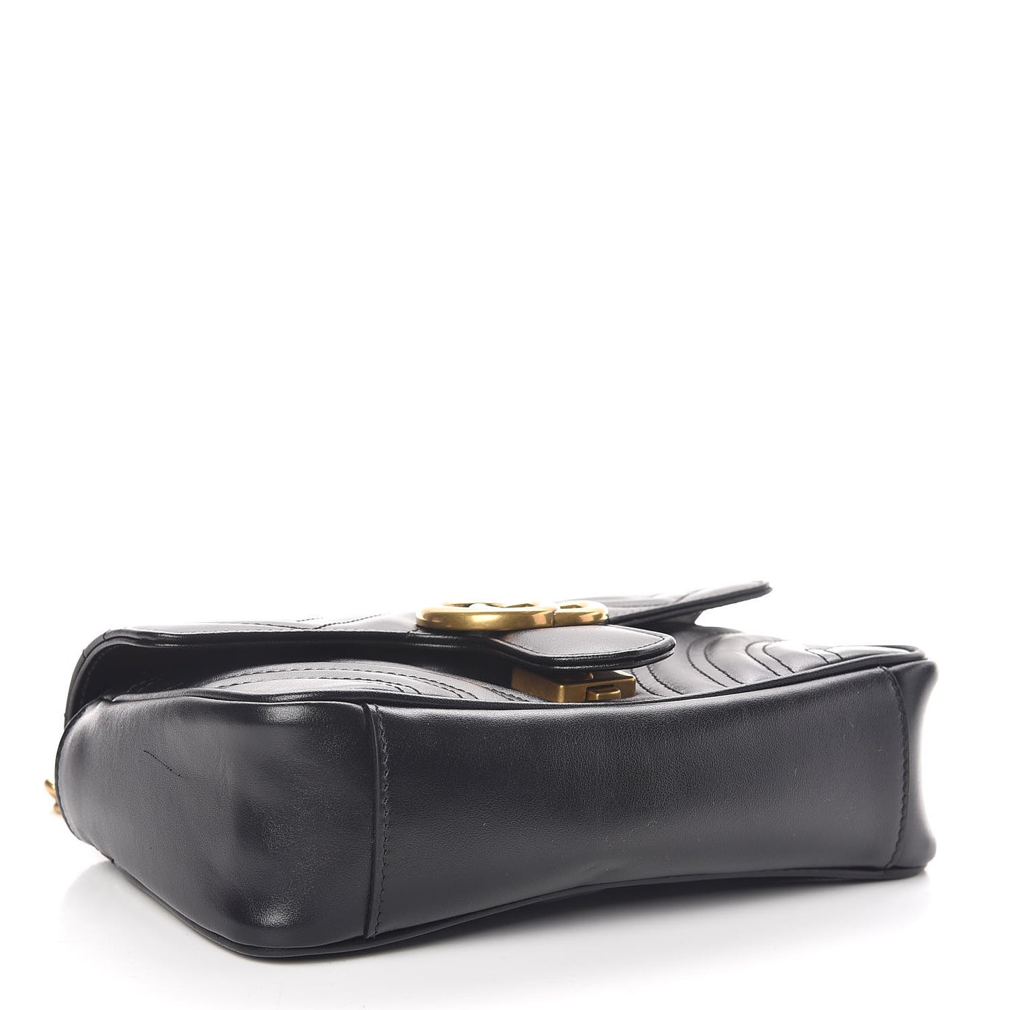 Calfskin Matelasse Mini GG Marmont Shoulder Bag Black