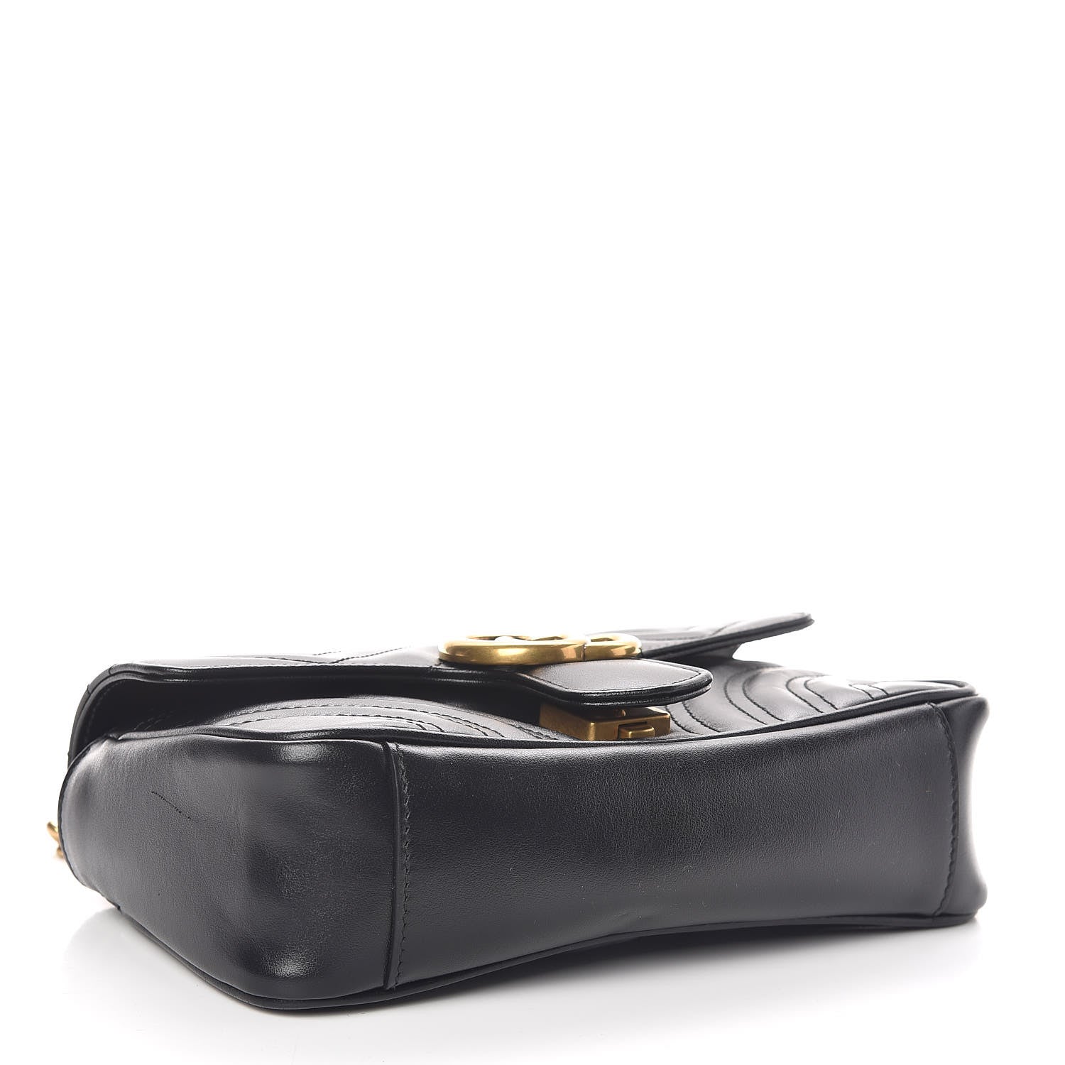 Gucci Calfskin Matelasse Mini GG Marmont Shoulder Bag Black 4 of 9