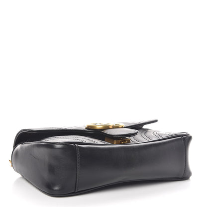 Gucci Calfskin Matelasse Mini GG Marmont Shoulder Bag Black 4 of 9