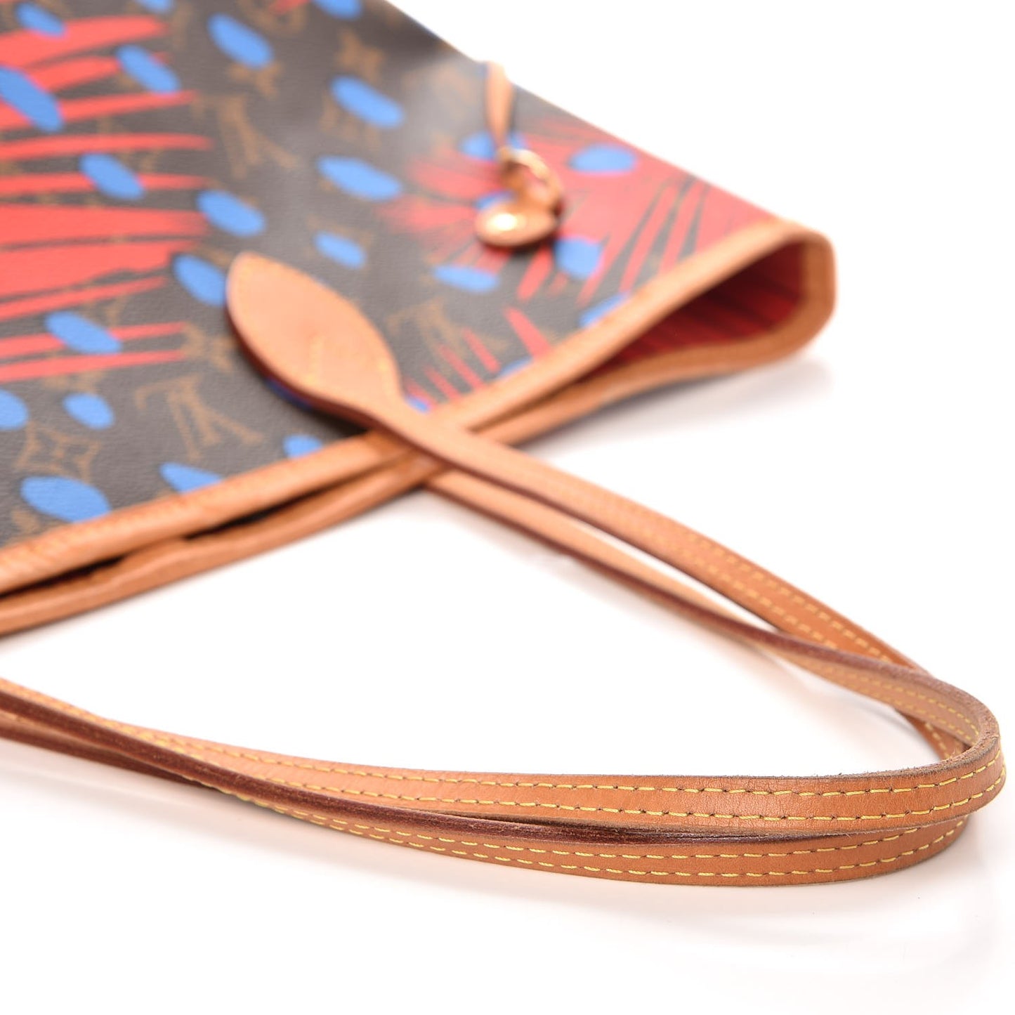 Monogram Jungle Dots Neo Neverfull MM Coquelicot Denim