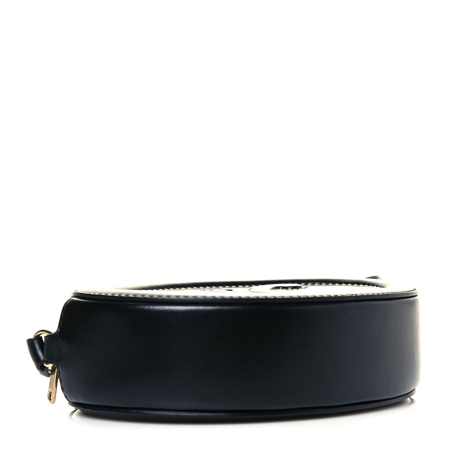 Smooth Calfskin Oval Purse Crossbody Black