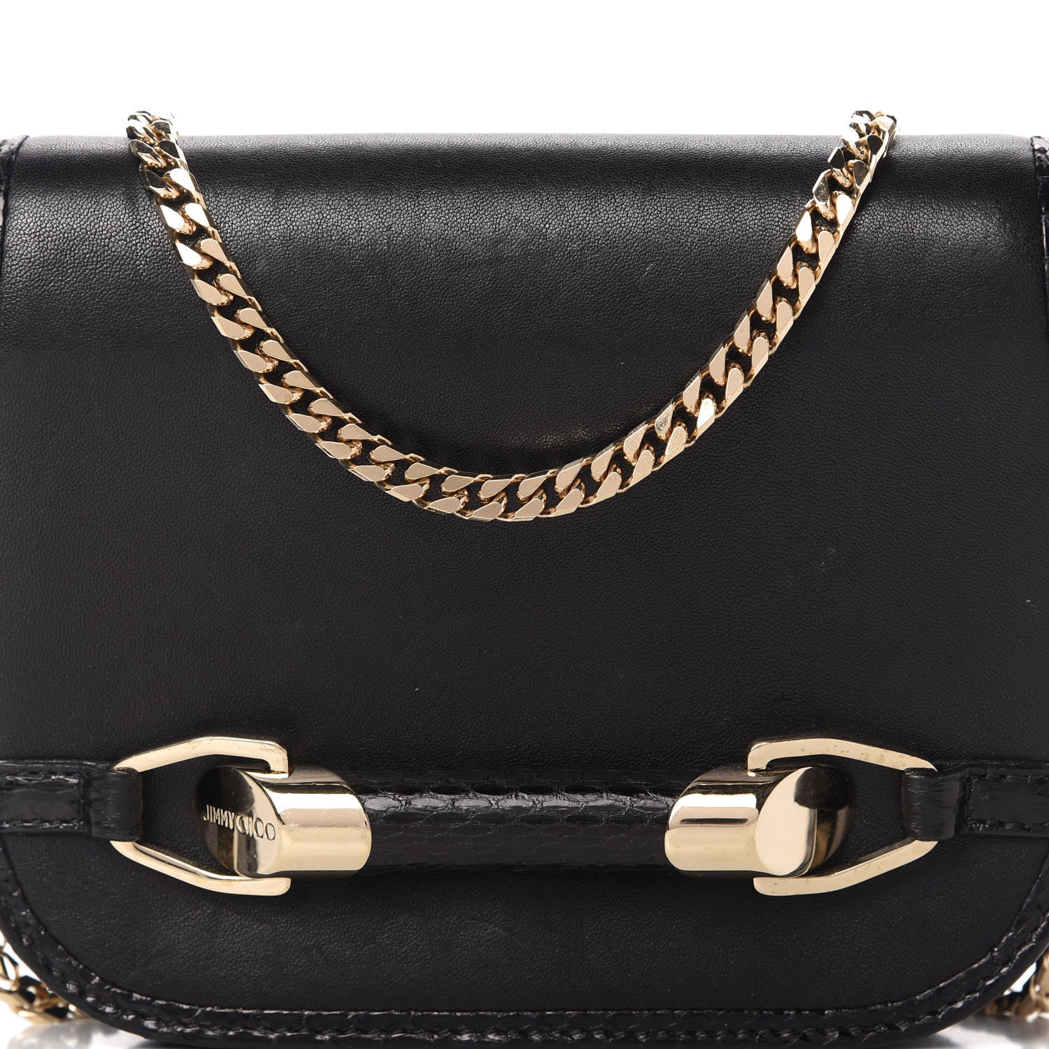 Jimmy Choo Lambskin Elaphe Zadie Flap Bag Black 10 of 10