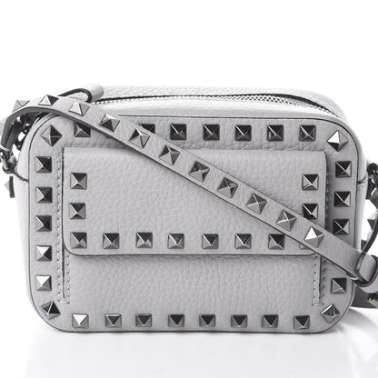 Valentino Garavani Grained Calfskin Small Rockstud Flap Pocket Camera Crossbody Bag Pastel Grey 8 of 8