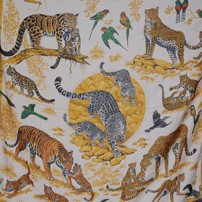 Hermes Cashmere Silk Tendresse Feline Shawl 140 1 of 8