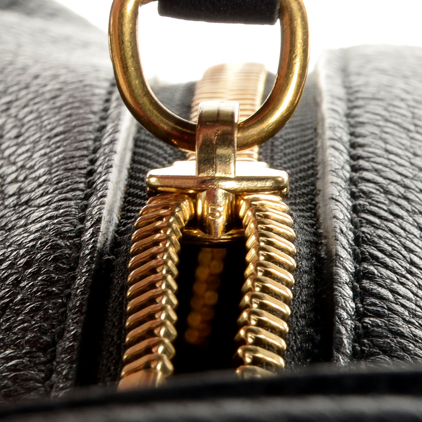 Pebbled Leather Skull Padlock Tote Black