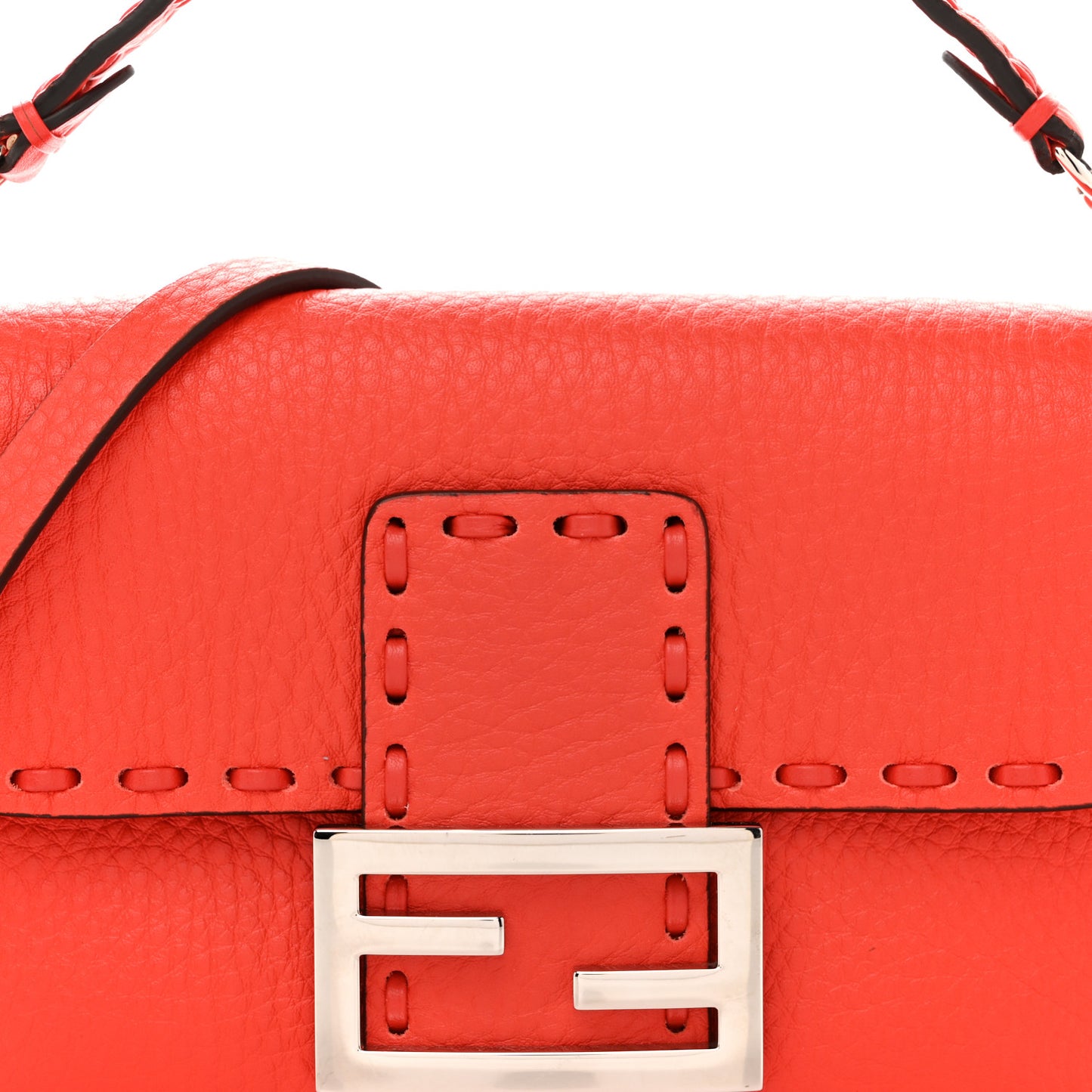 Cuoio Roma Sellerissima Nappa Sintetica Tape Stitch Mini Baguette Lava