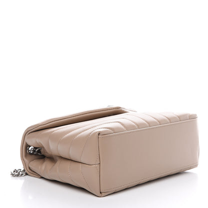Saint Laurent Calfskin Y Quilted Monogram Small Loulou Chain Satchel Nude Powder 3 of 9
