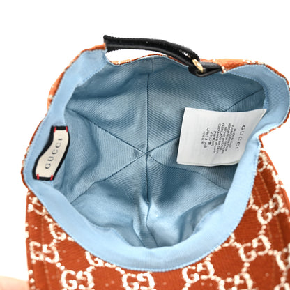 Gucci Canvas Lame GG Monogram Rush Baseball Hat S Burnt Orange Silver 7 of 9