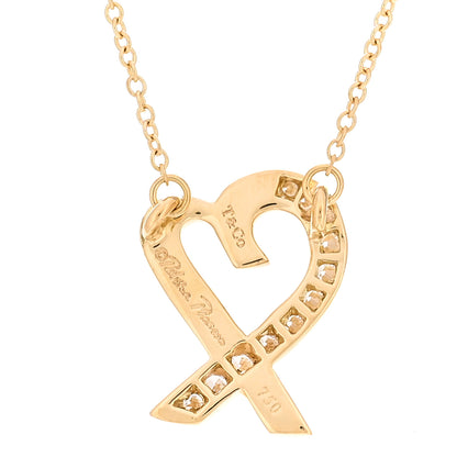 Tiffany 18K Yellow Gold Diamond Small Paloma Picasso Loving Heart Pendant Necklace 4 of 4