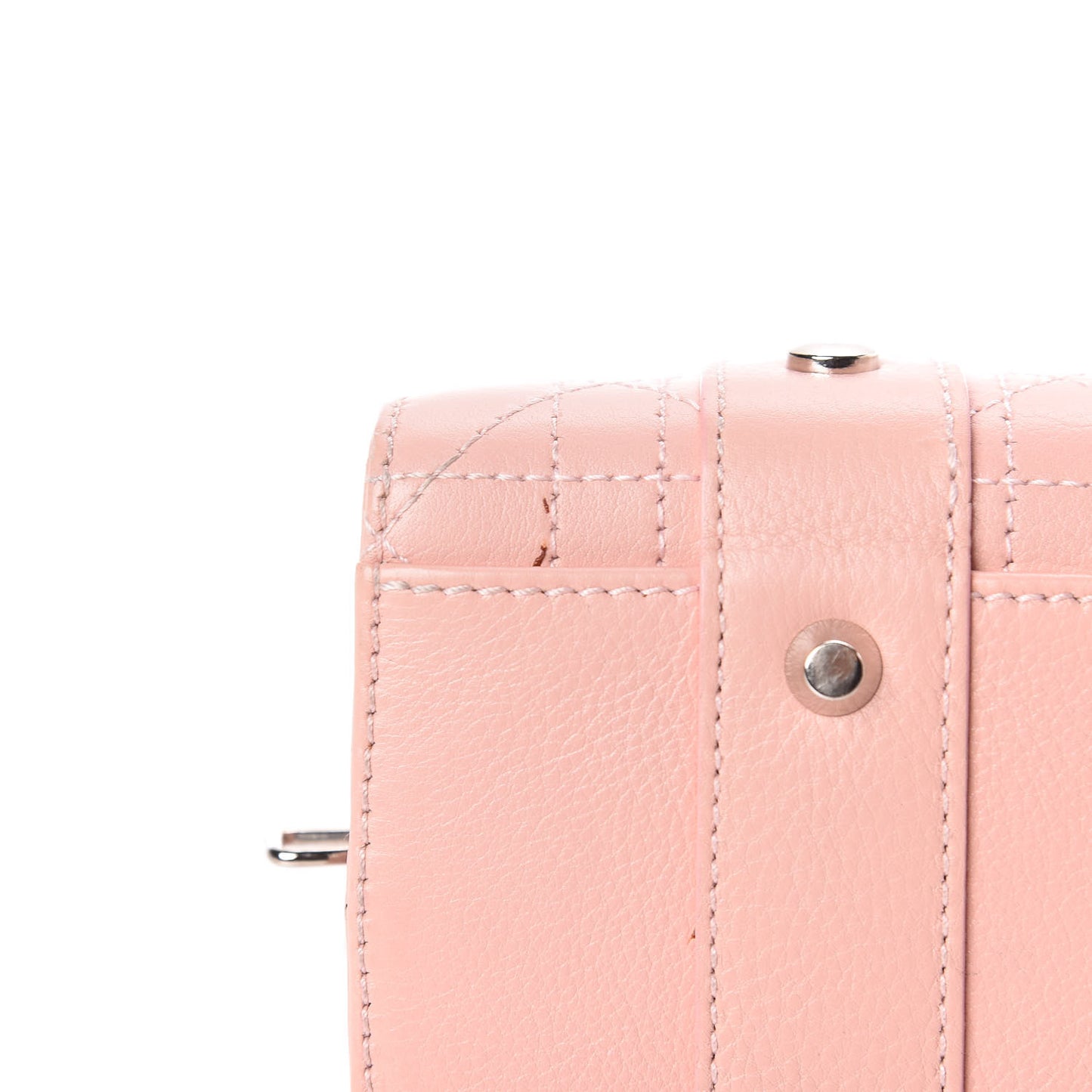Calfskin Cannage Stitched Small East West Lady Dior Rose Clair