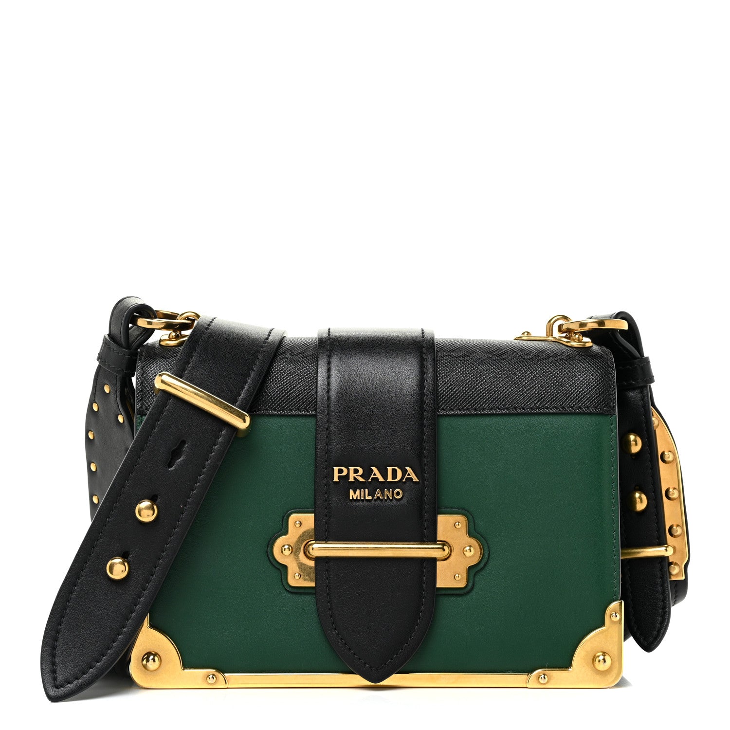 Prada City Calf Saffiano Cahier Bag Biliardo Black 1 of 11