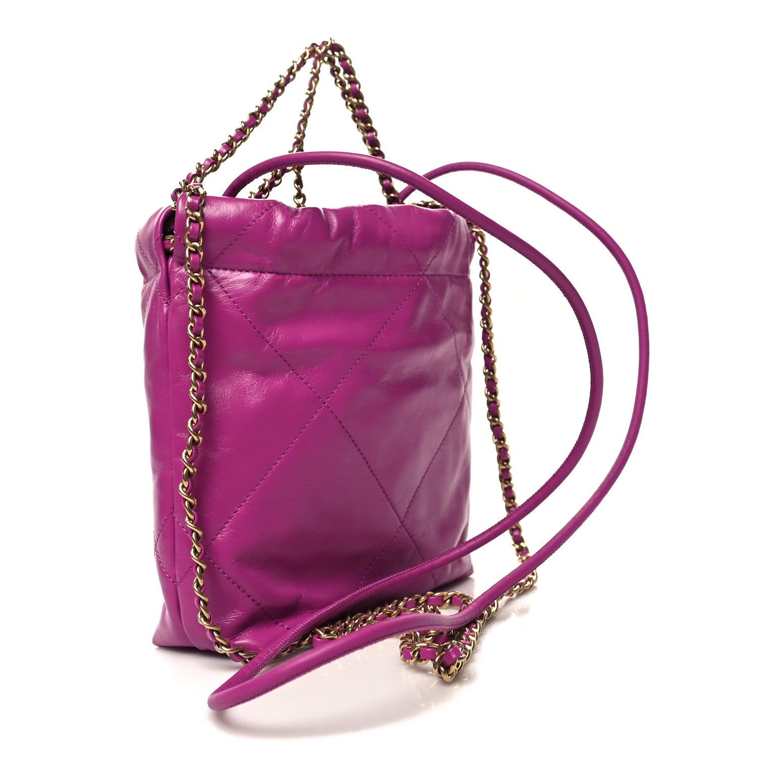 Chanel Shiny Calfskin Quilted Mini Chanel 22 Purple 3 of 11