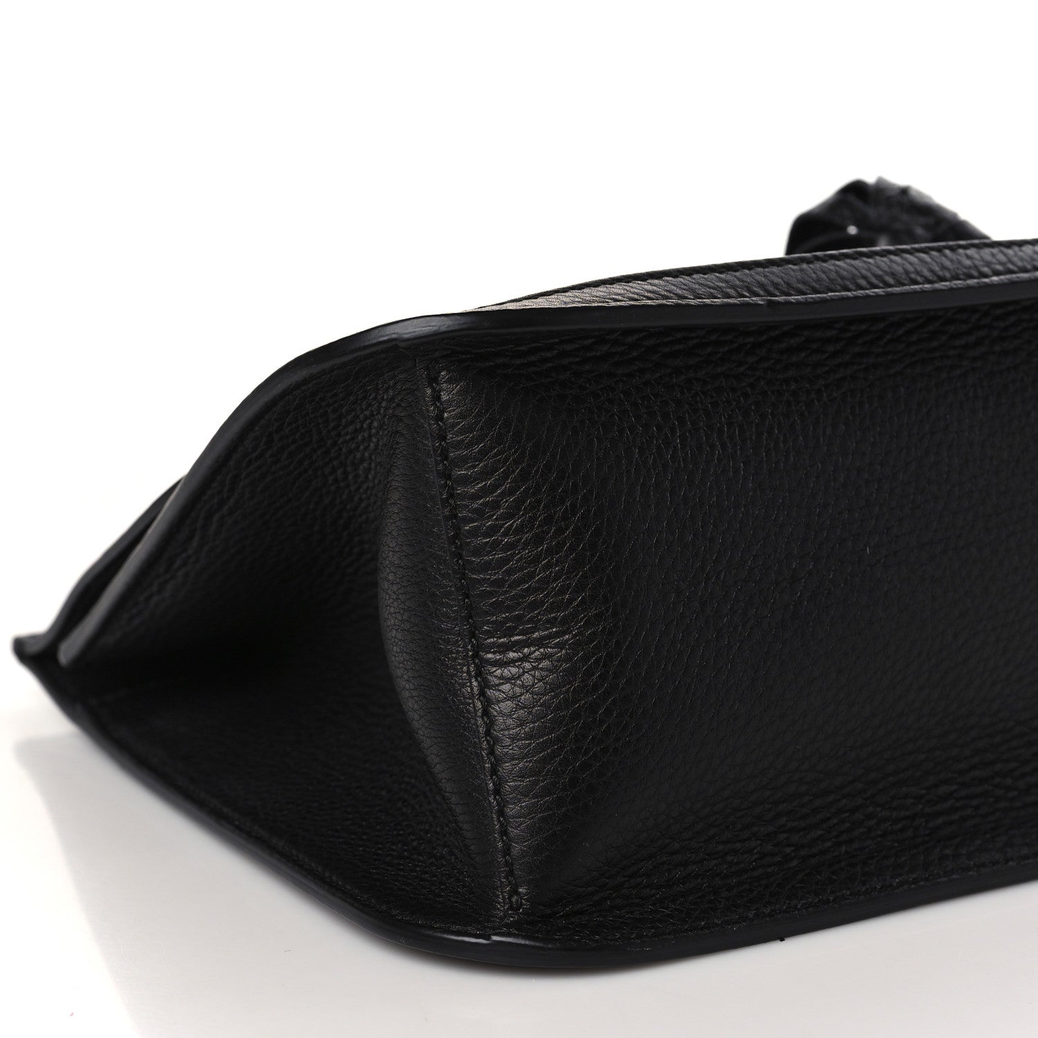 Gucci Pebbled Calfskin Medium Bamboo Daily Flap Shoulder Bag Black 7 of 8
