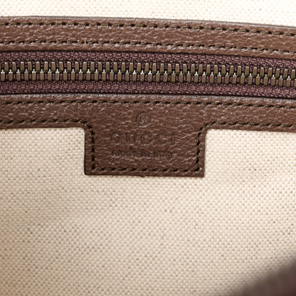 Gucci GG Supreme Monogram Textured Dollar Calfskin Web Small Ophidia Half Moon Hobo Beige Ebony New Acero 6 of 12