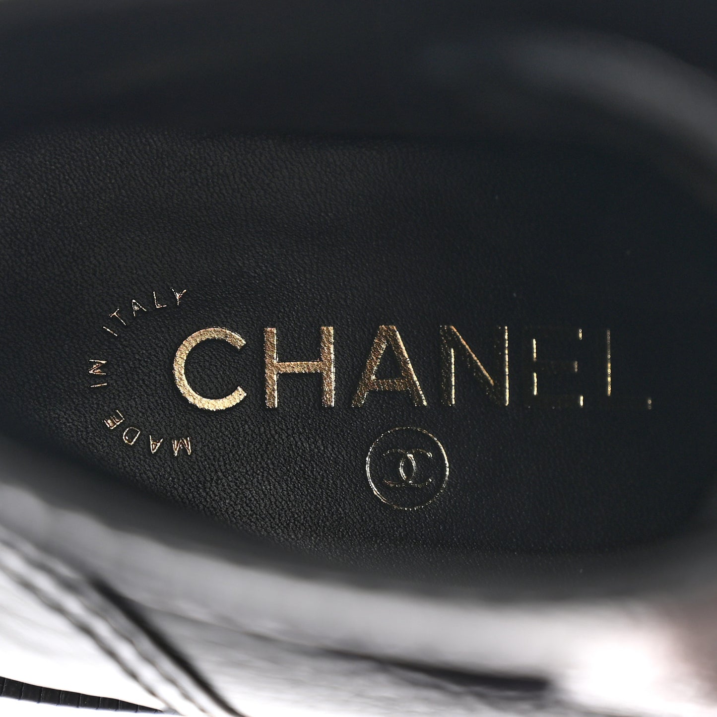 Shiny Calfskin Velvet Pearl Combat Short Boots 38 Black