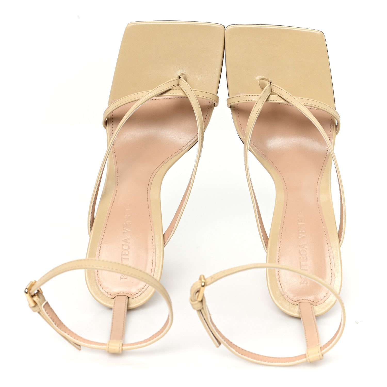 Bottega Veneta Lambskin Stretch Lounge Wedge Sandals 36 Cane Sugar 2 of 9