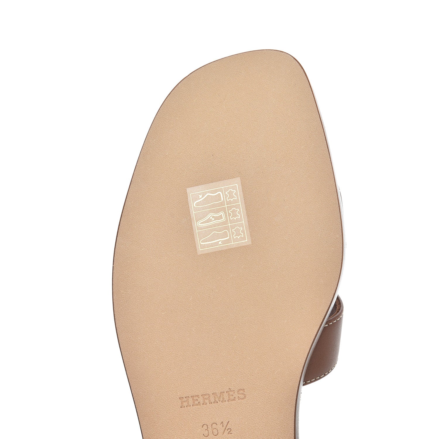 Hermes Box Calfskin Oran Sandals 36.5 Gold 9 of 11