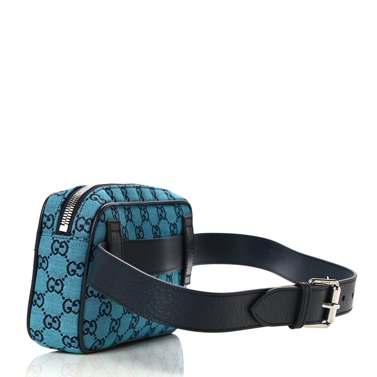 Gucci Monogram Multicolor Textured Calfskin Retro Interlocking G Belt Bag Light Blue 2 of 10