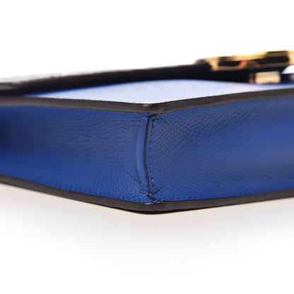 Fendi Vitello Cruise F is Fendi Bi-Color FF 1974 Embossed Medium Envelope Wallet On Chain Maya Black Blue Neon 8 of 10