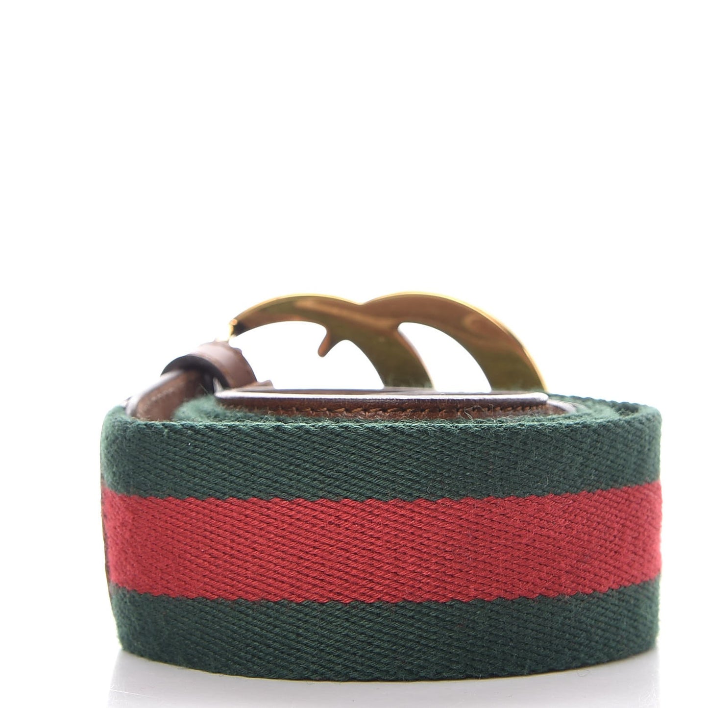 Nylon Calfskin Double G Web 40mm Belt 80 32 Green Red Cuir