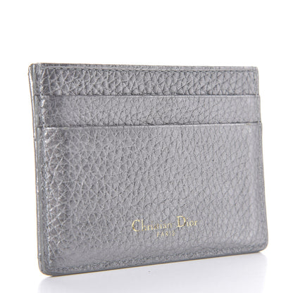 Christian Dior Metallic Grained Calfskin Cannage Diorama Card Holder Steel 3 of 8
