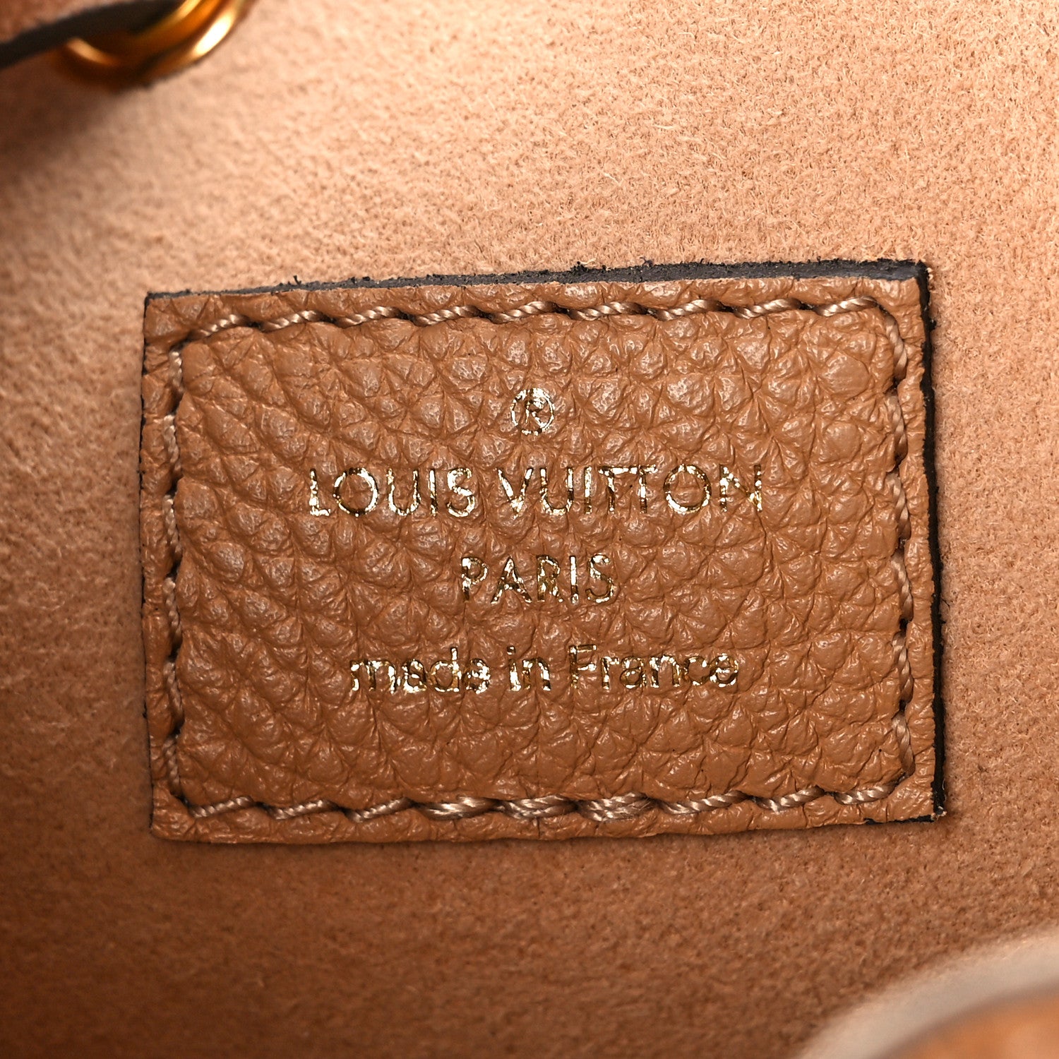 Louis Vuitton Calfskin Lockme Bucket MM Arizona Beige 6 of 8