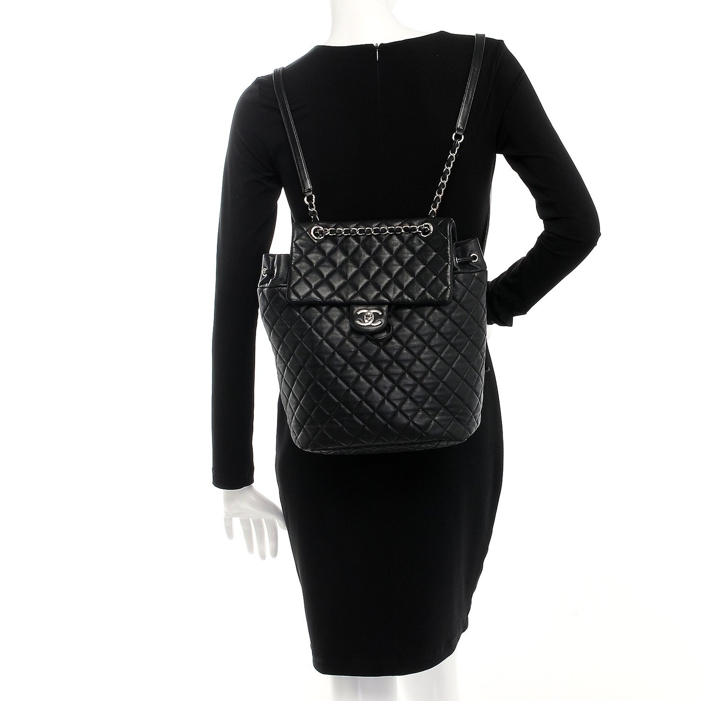 Lambskin Quilted Large Urban Spirit Backpack Black